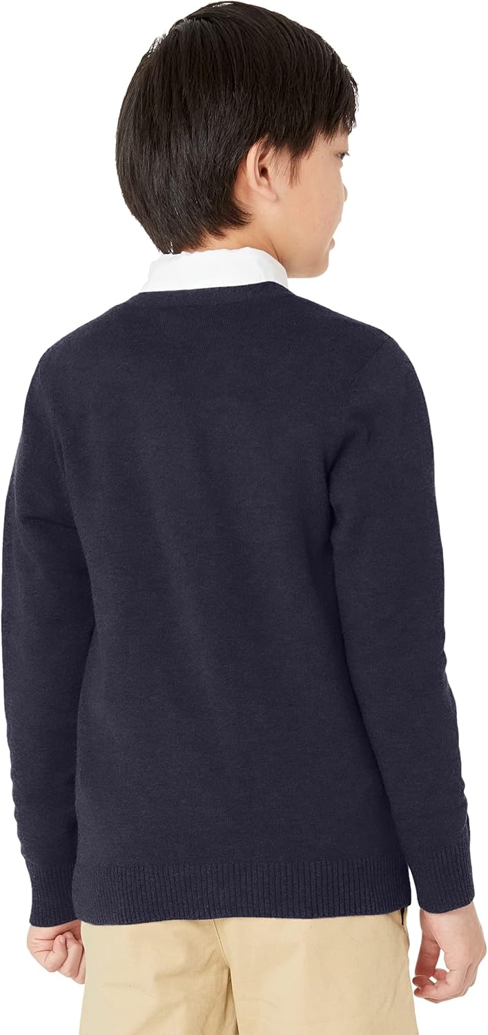 image:imageAmazon Essentials Unisex Kids and Toddlers VNeck Cotton Uniform Cardigan Sweaters Pack of 22pack Navy