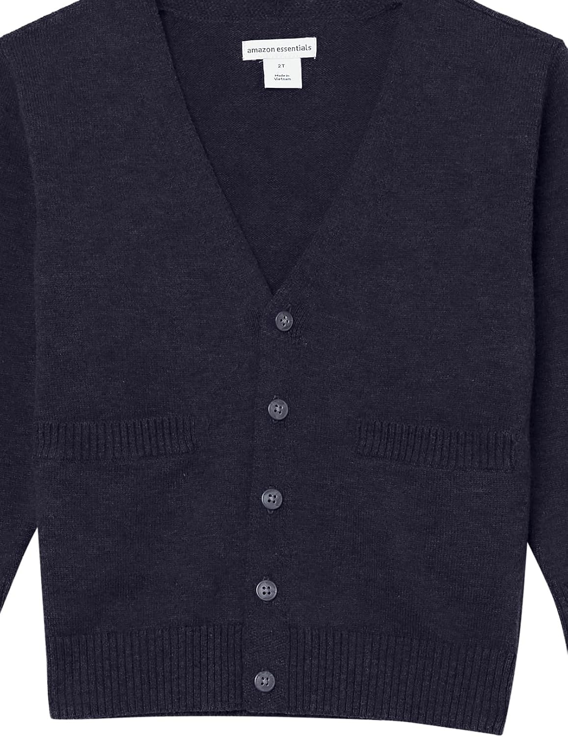 image:imageAmazon Essentials Unisex Kids and Toddlers VNeck Cotton Uniform Cardigan Sweaters Pack of 22pack Navy