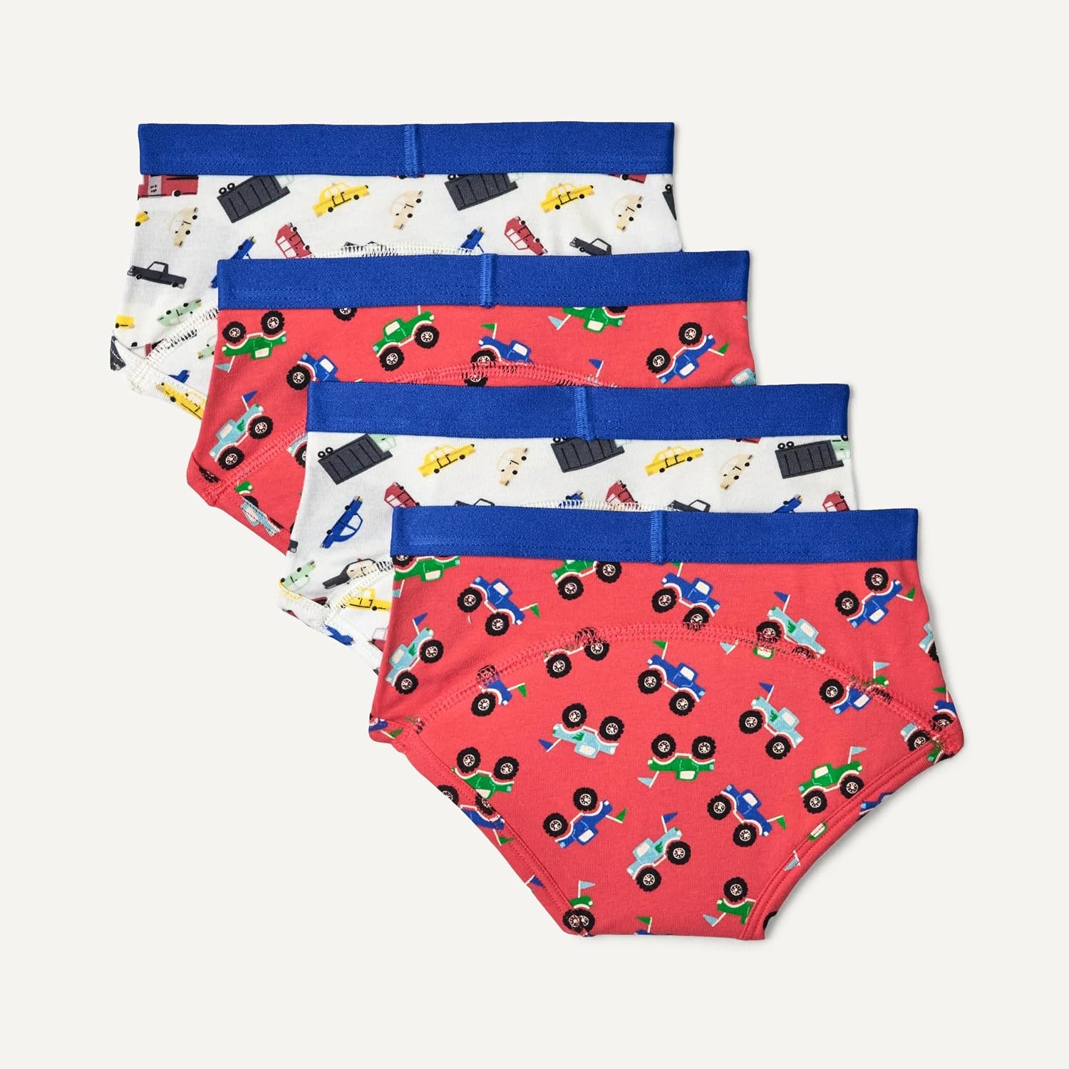 image:imageAmazon Essentials Unisex Toddlers Cotton Training Pants Pack of 4Cars Trucks