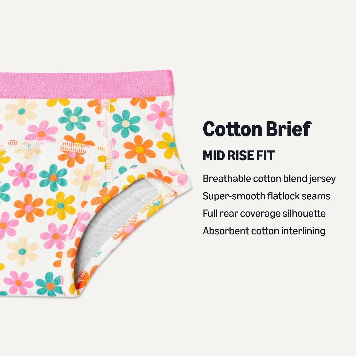 image:imageAmazon Essentials Unisex Toddlers Cotton Training Pants Pack of 4Gingham Flowers