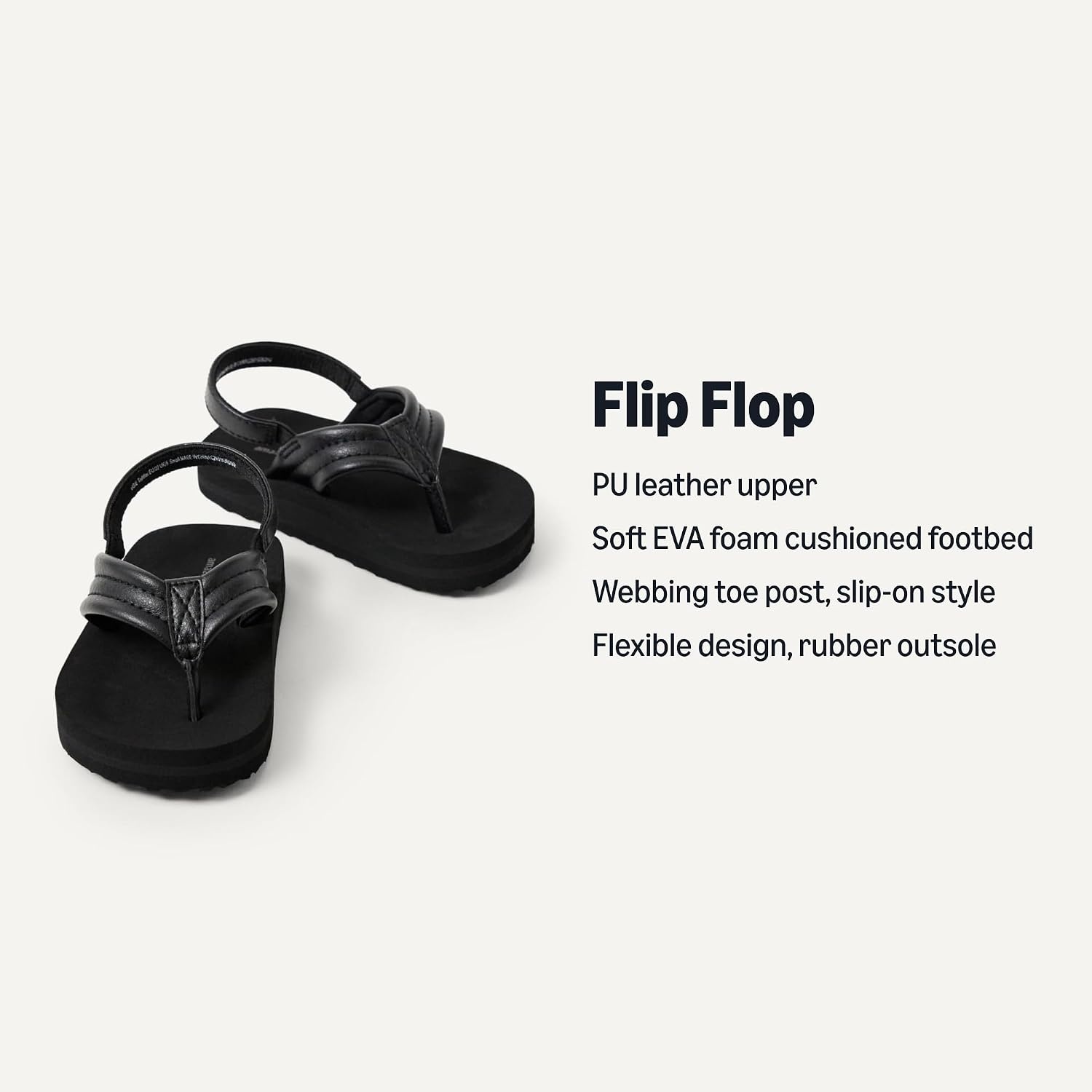 image:imageAmazon Essentials Unisex Toddlers Flip Flop Sandals with Backstrap for Boys and GirlsBlack