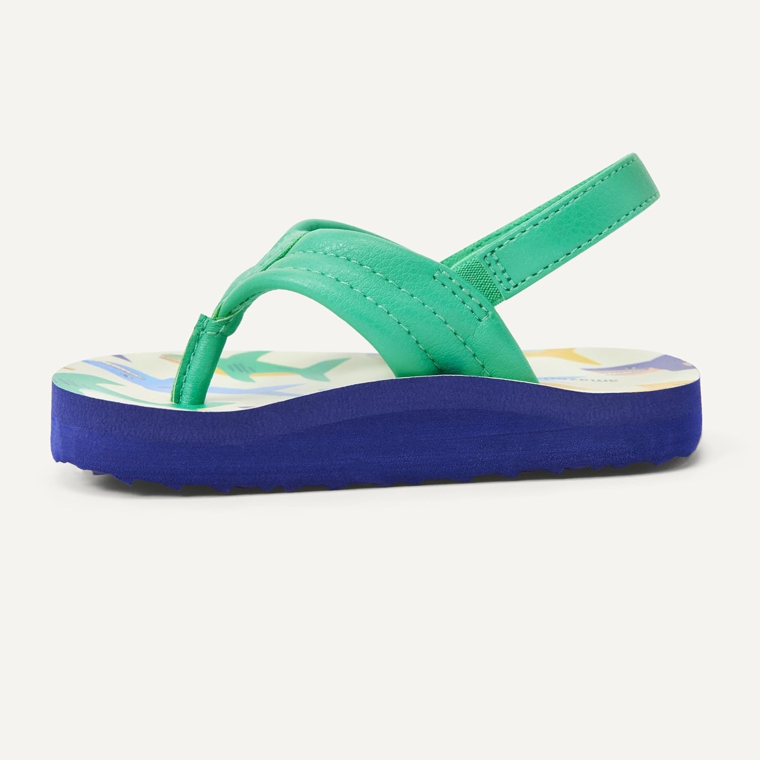image:imageAmazon Essentials Unisex Toddlers Flip Flop Sandals with Backstrap for Boys and GirlsGreen Shark