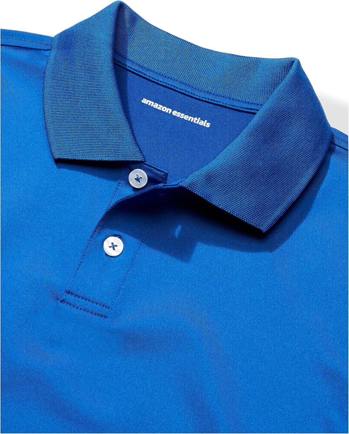 image:imageAmazon Essentials boys ShortSleeve Active Performance Polo ShirtsCobalt BlueGrey Space Dye