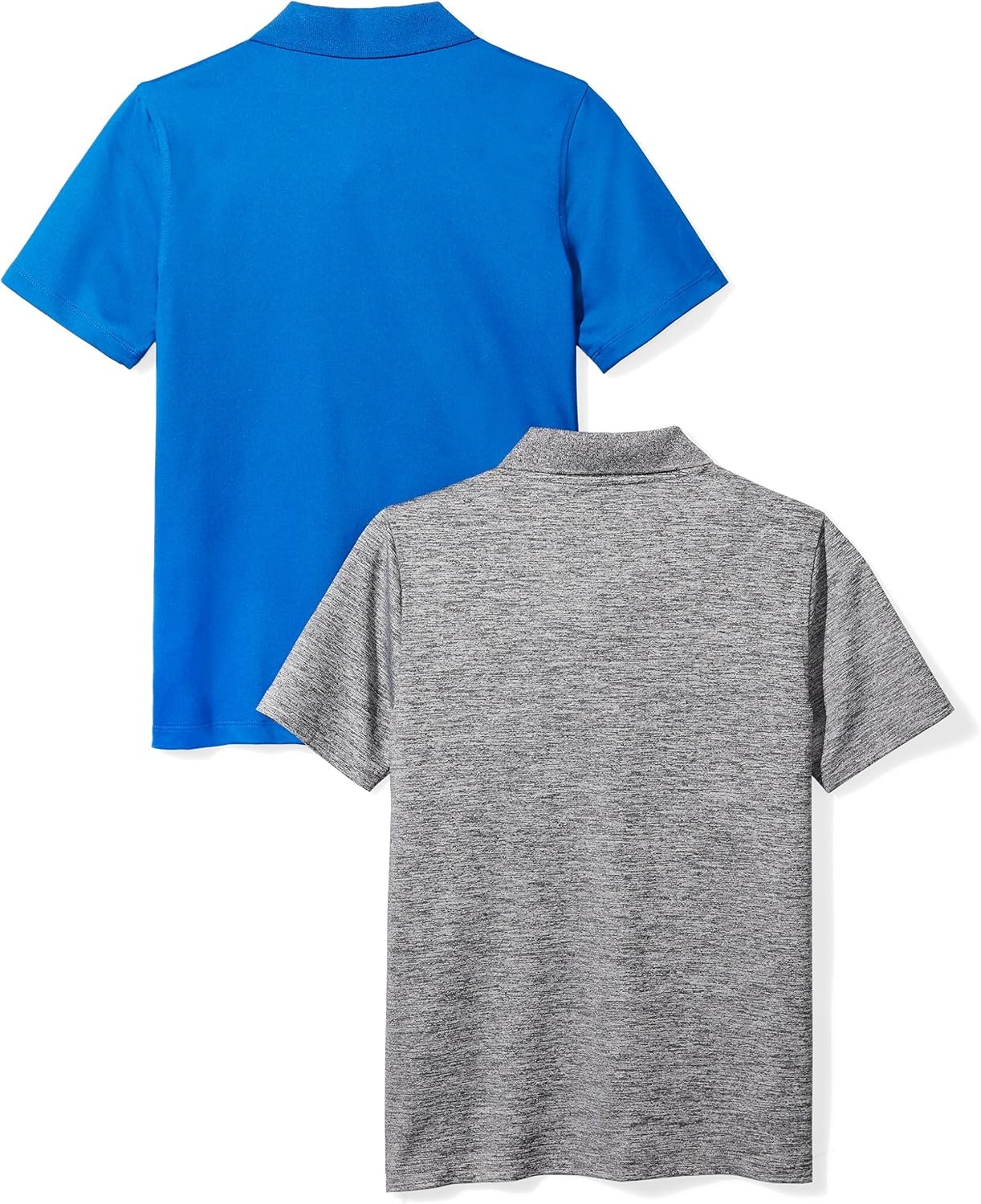 image:imageAmazon Essentials boys ShortSleeve Active Performance Polo ShirtsCobalt BlueGrey Space Dye
