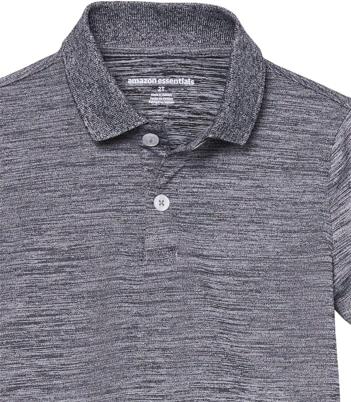 image:imageAmazon Essentials boys ShortSleeve Active Performance Polo ShirtsGrey Space Dye