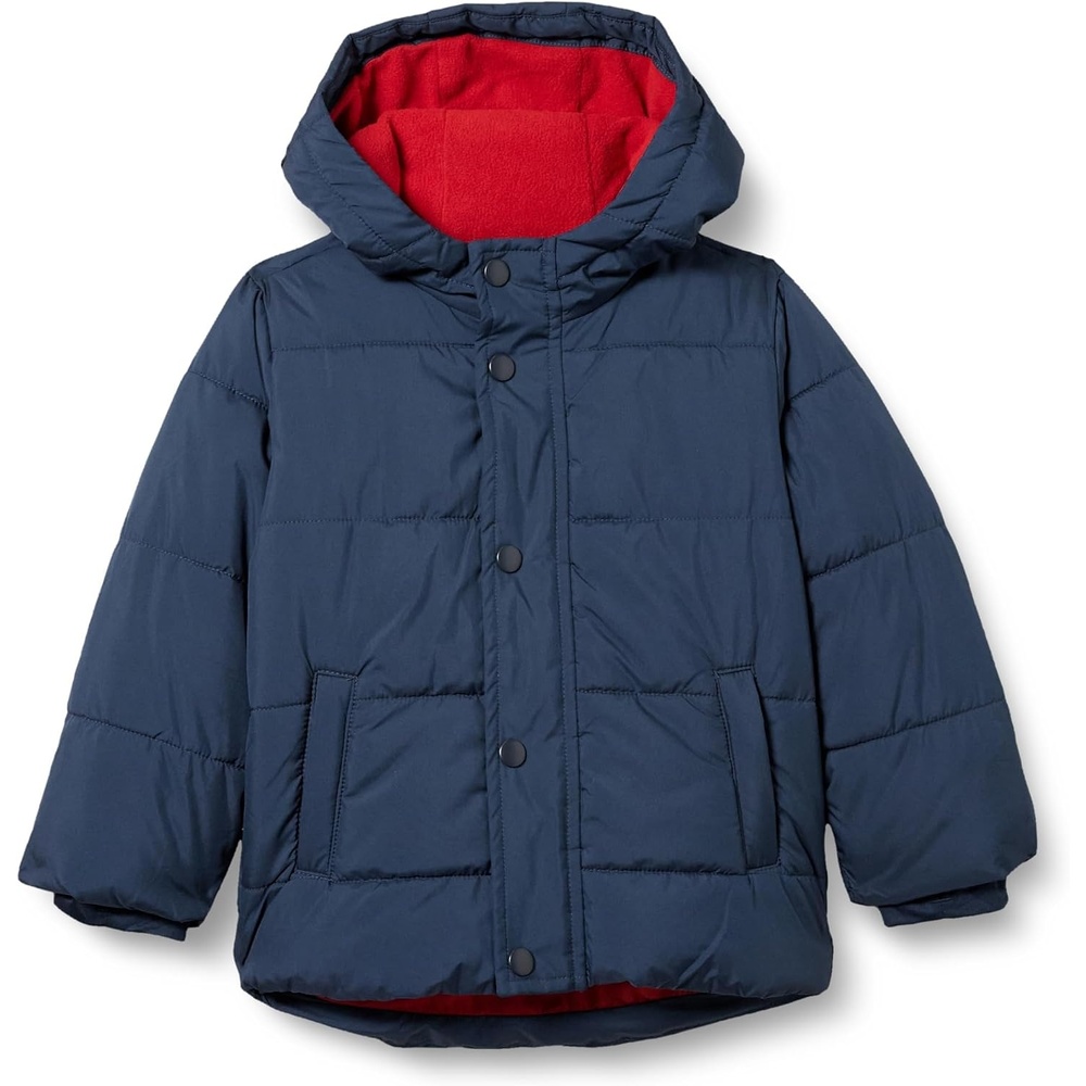 image:imageAmazon Essentials Babies Toddlers and Boys Heavyweight Hooded Puffer JacketNavy