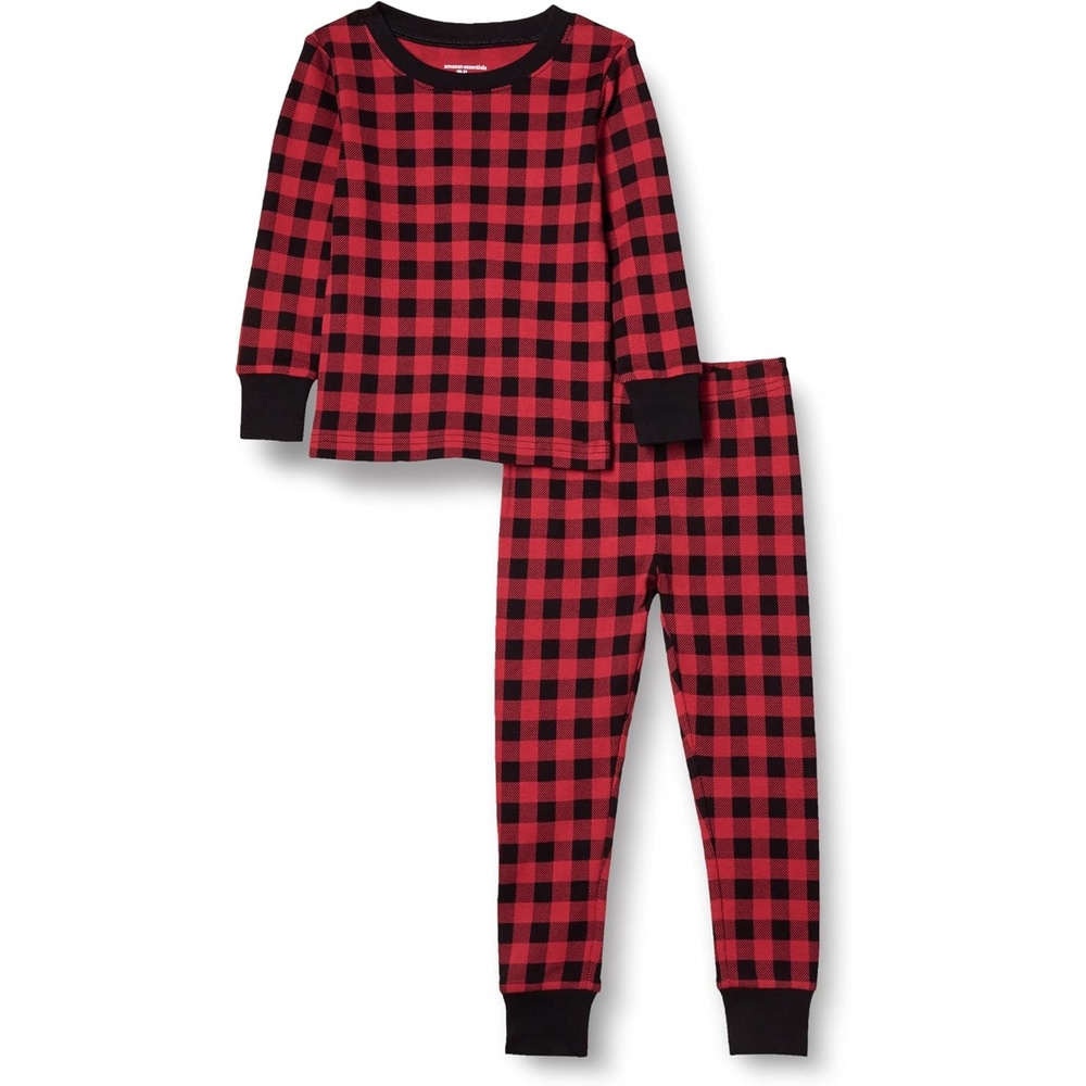 image:imageAmazon Essentials Babies Toddlers and Boys SnugFit Cotton Rib Pajama Sleepwear Sets MultipacksClassic Buffalo Check