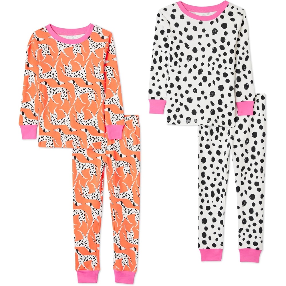 image:imageAmazon Essentials Babies Toddlers and Boys SnugFit Cotton Rib Pajama Sleepwear Sets MultipacksCoral Orange Dog