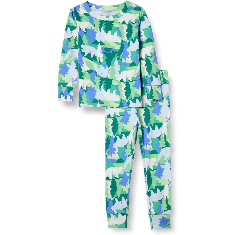 image:imageAmazon Essentials Babies Toddlers and Boys SnugFit Cotton Rib Pajama Sleepwear Sets MultipacksHoliday Bear