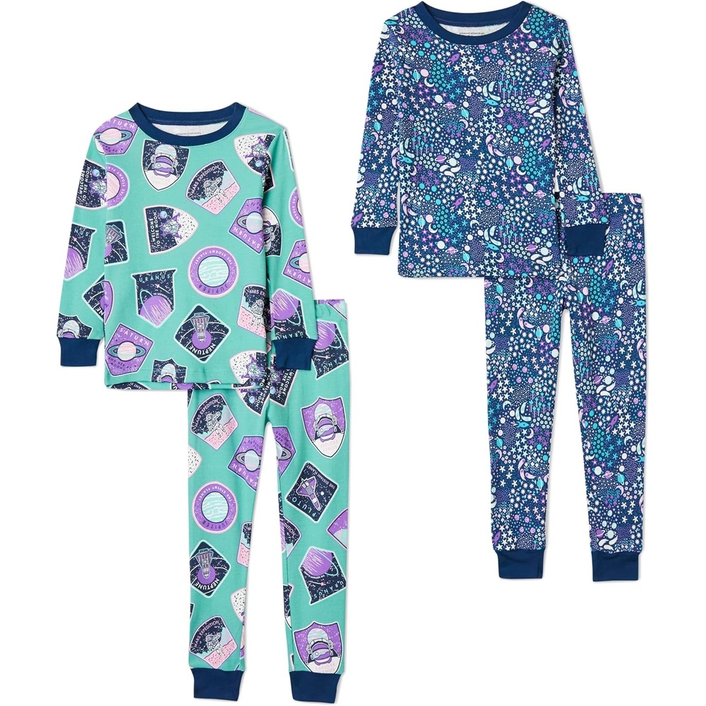 image:imageAmazon Essentials Babies Toddlers and Boys SnugFit Cotton Rib Pajama Sleepwear Sets MultipacksPlanet PrintSpace