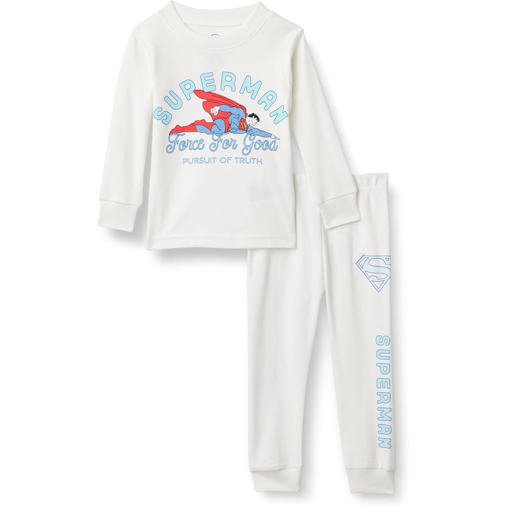 image:imageAmazon Essentials Babies Toddlers and Boys SnugFit Cotton Rib Pajama Sleepwear Sets MultipacksSuperman
