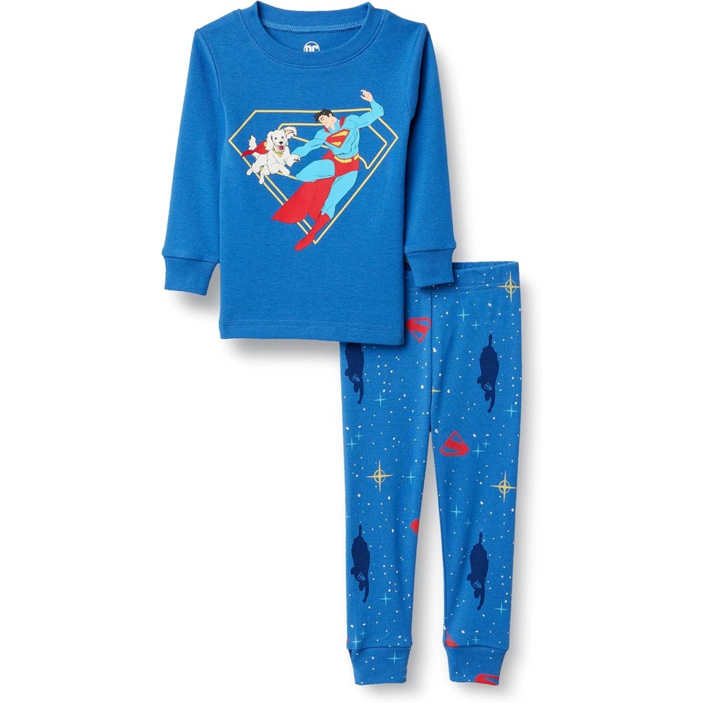 image:imageAmazon Essentials Babies Toddlers and Boys SnugFit Cotton Rib Pajama Sleepwear Sets MultipacksSuperman Krypto