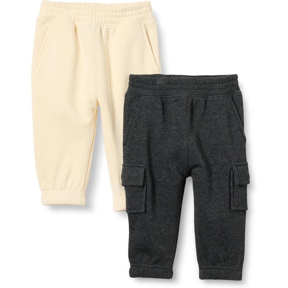 image:imageAmazon Essentials Baby Boys Cargo JoggersBeigeCharcoal