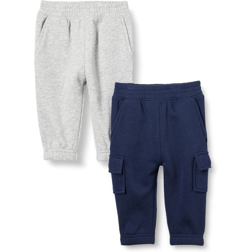 image:imageAmazon Essentials Baby Boys Cargo JoggersLight Grey HeatherNavy