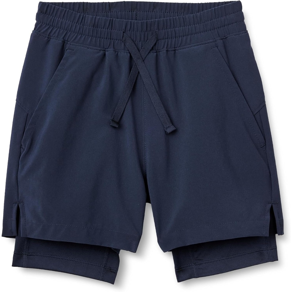 image:imageAmazon Essentials Boys Active Performance Stretch Woven Athletic Training Shorts with LinerNavy