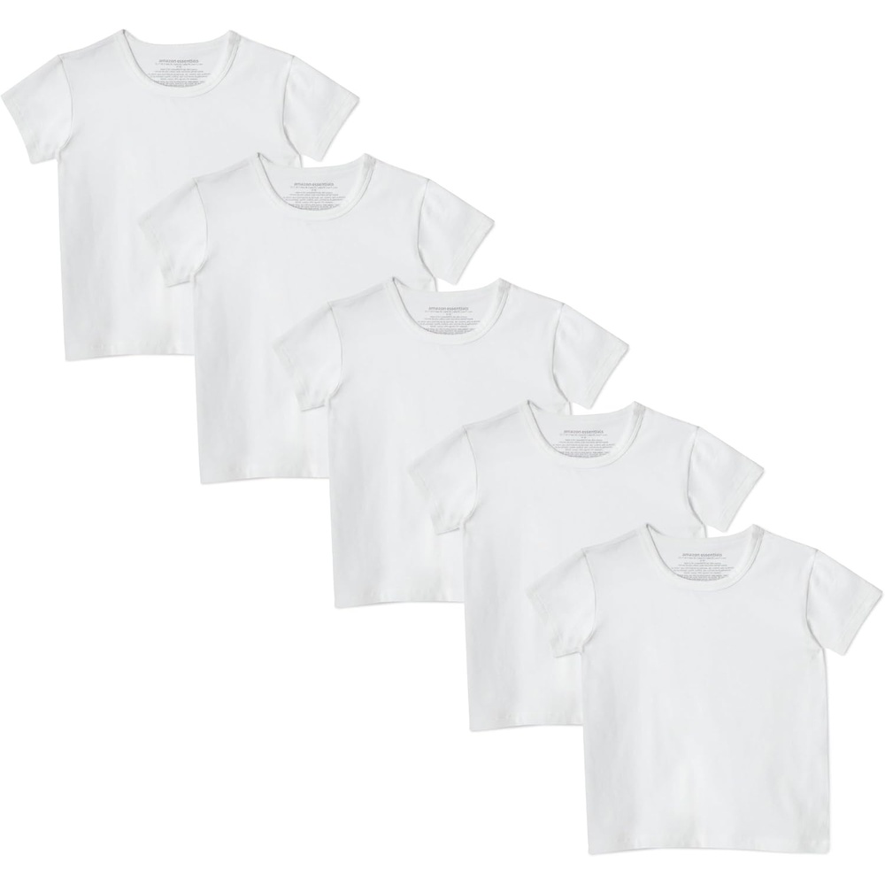 image:imageAmazon Essentials Boys Cotton Jersey Crew Neck UndershirtWhite
