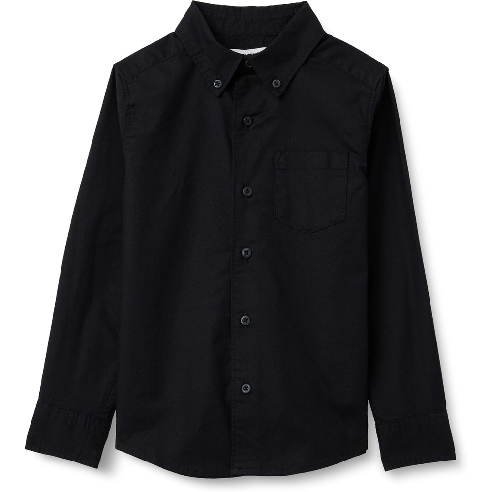 image:imageAmazon Essentials Boys Long Sleeve Oxford Button Down ShirtBlack