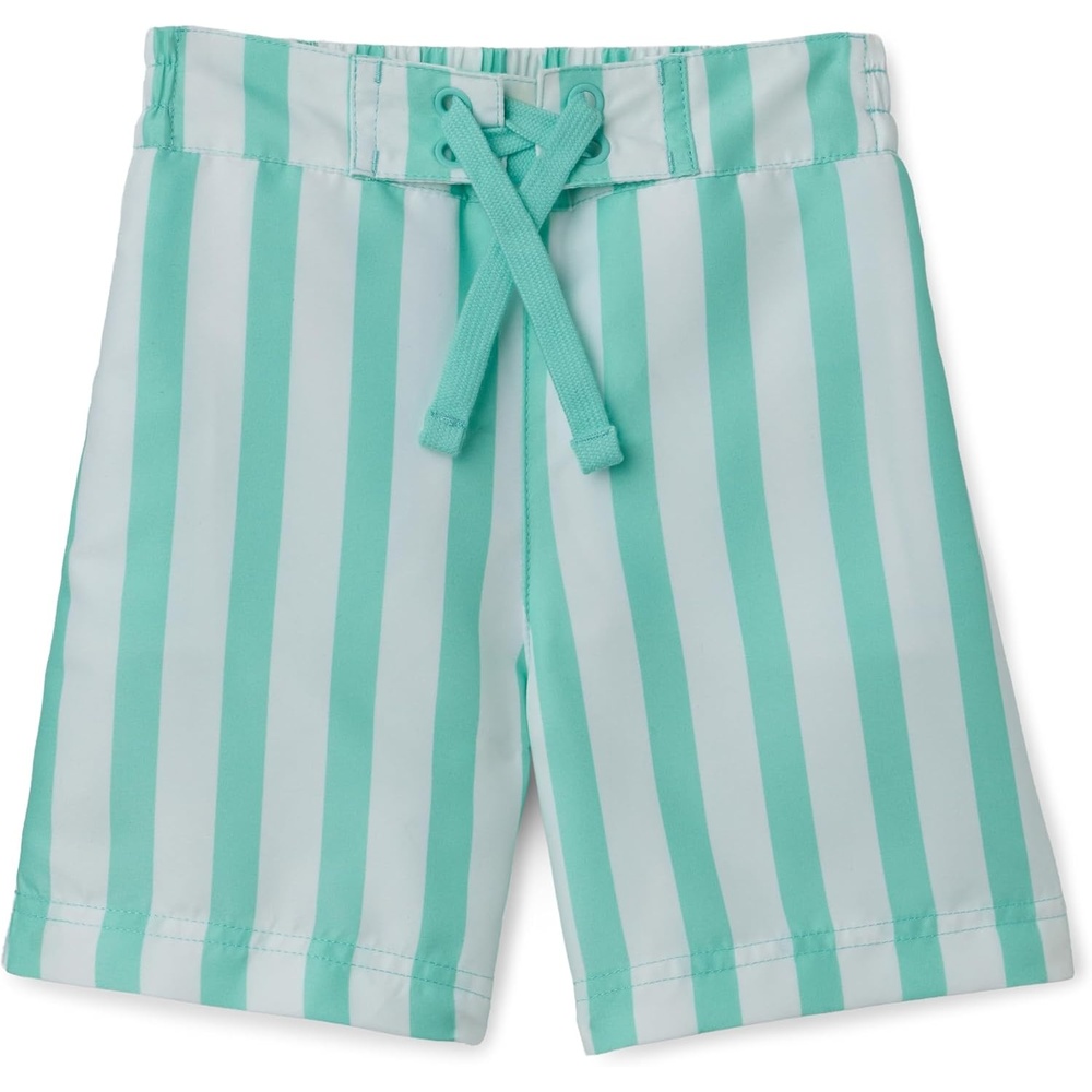 image:imageAmazon Essentials Boys Quick Dry Swimming Board Shorts Swim TrunksBright Mint Green Stripe