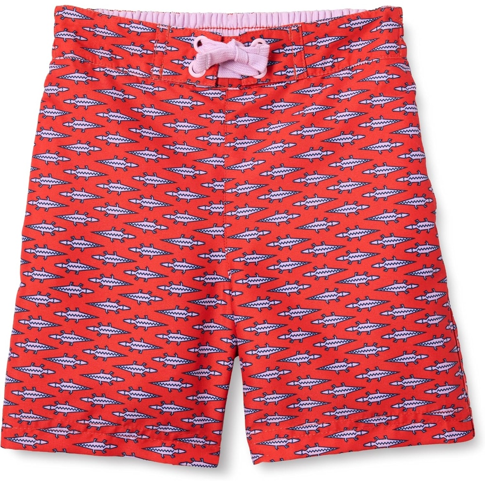 image:imageAmazon Essentials Boys Quick Dry Swimming Board Shorts Swim TrunksLilac Red Crocodiles
