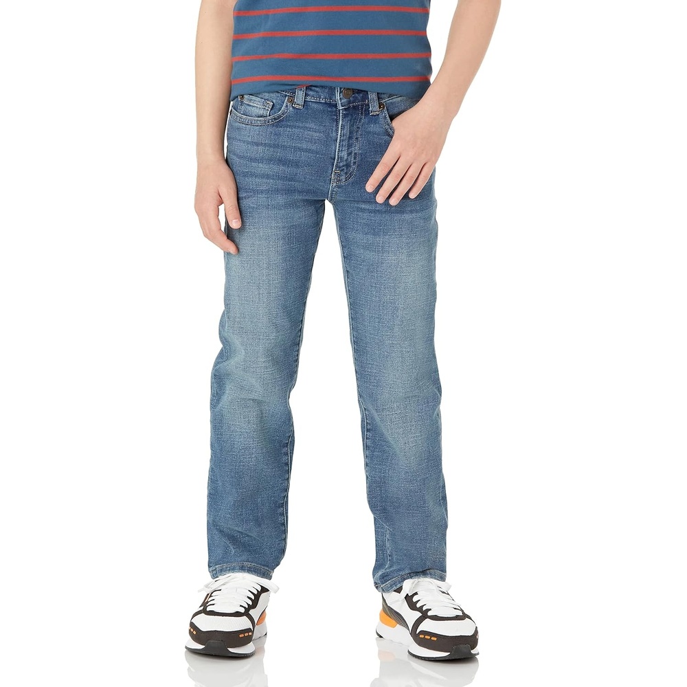 image:imageAmazon Essentials Boys Regular StraightFit JeansLight Wash