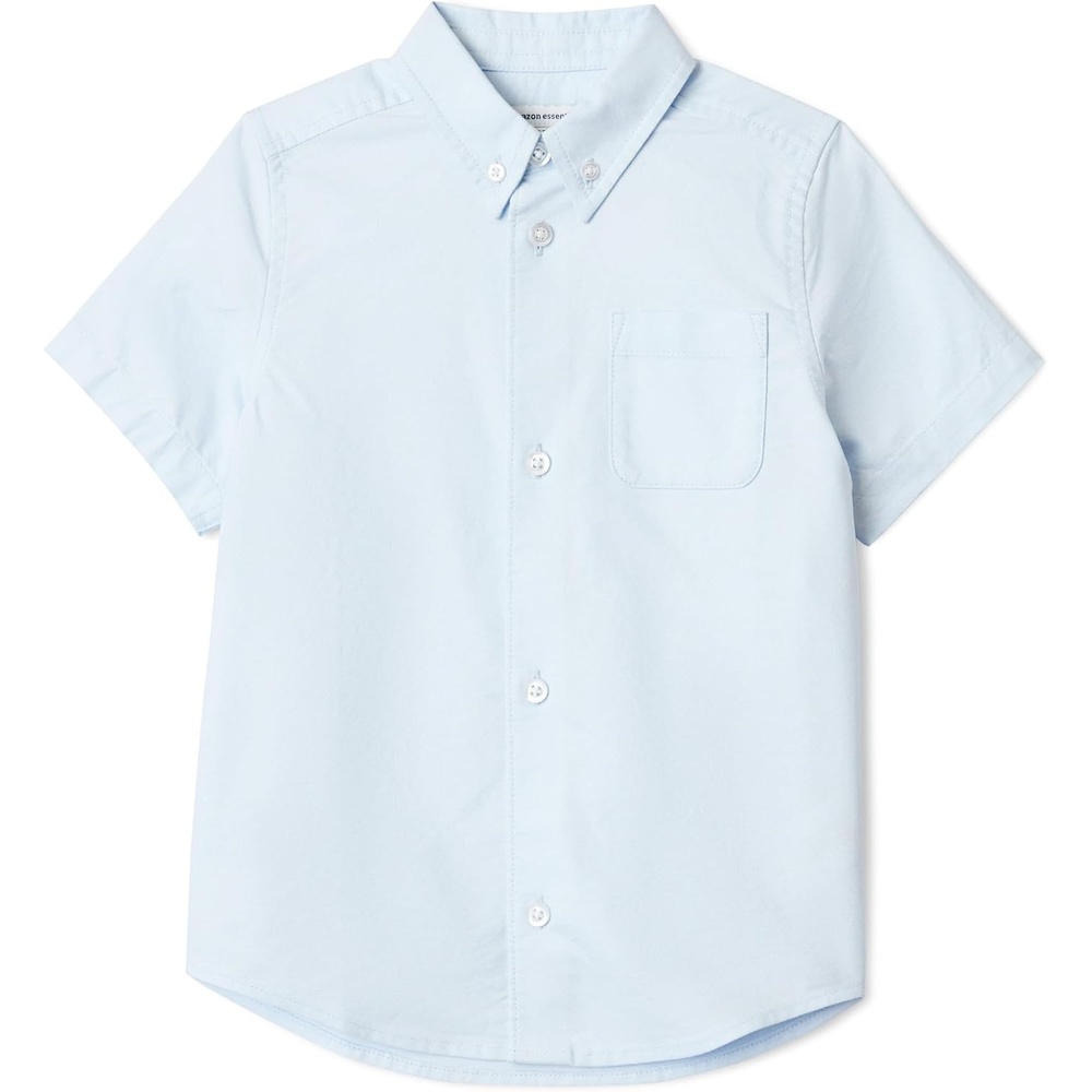 image:imageAmazon Essentials Boys Short Sleeve Oxford ShirtLight Blue