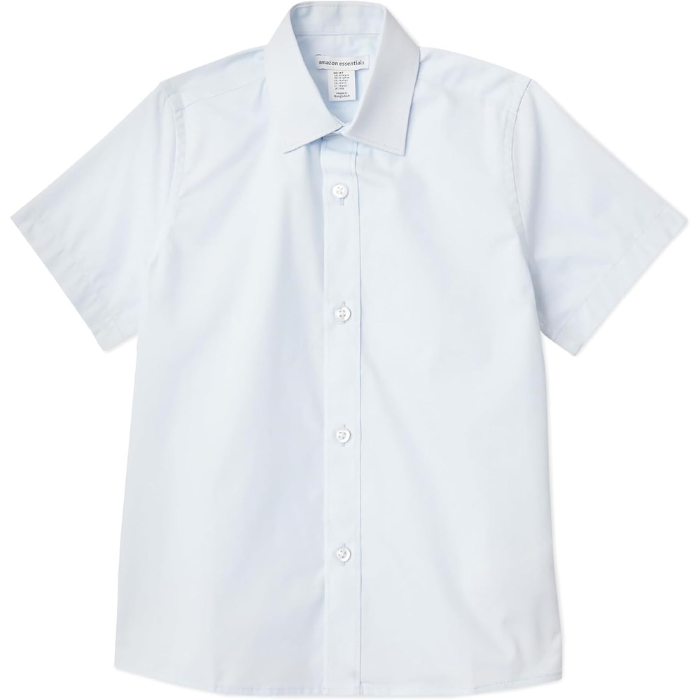 image:imageAmazon Essentials Boys Short Sleeve Poplin ShirtLight Blue