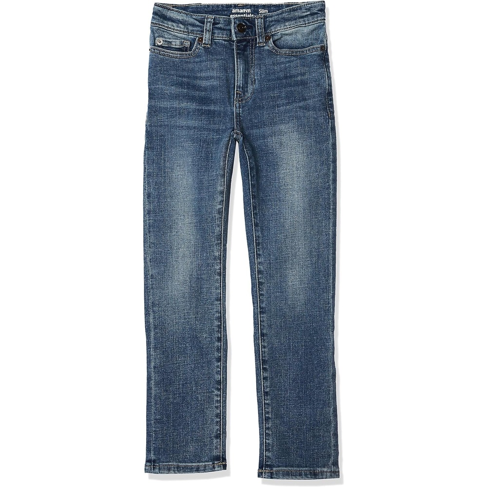 image:imageAmazon Essentials Boys Slim Fit Stretch Denim Straight Leg JeansLight Wash