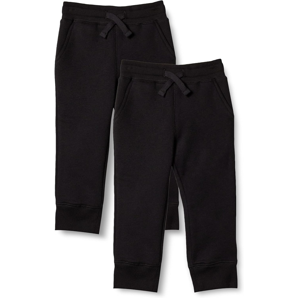 image:imageAmazon Essentials Boys and Toddlers Fleece Jogger Sweatpants with Elastic Waist and Drawstring Multipacks2pack Black