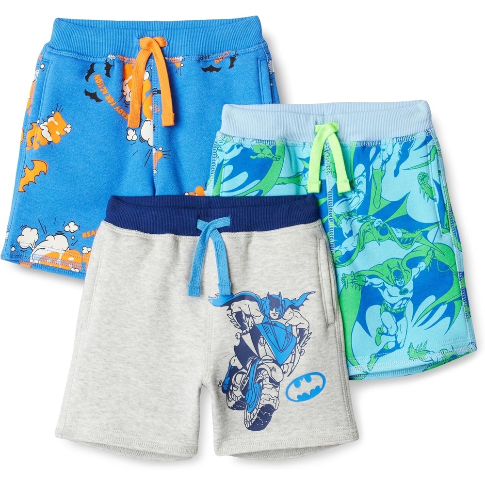 image:imageAmazon Essentials Boys and Toddlers French Terry Knit Shorts Pack of 3Batman