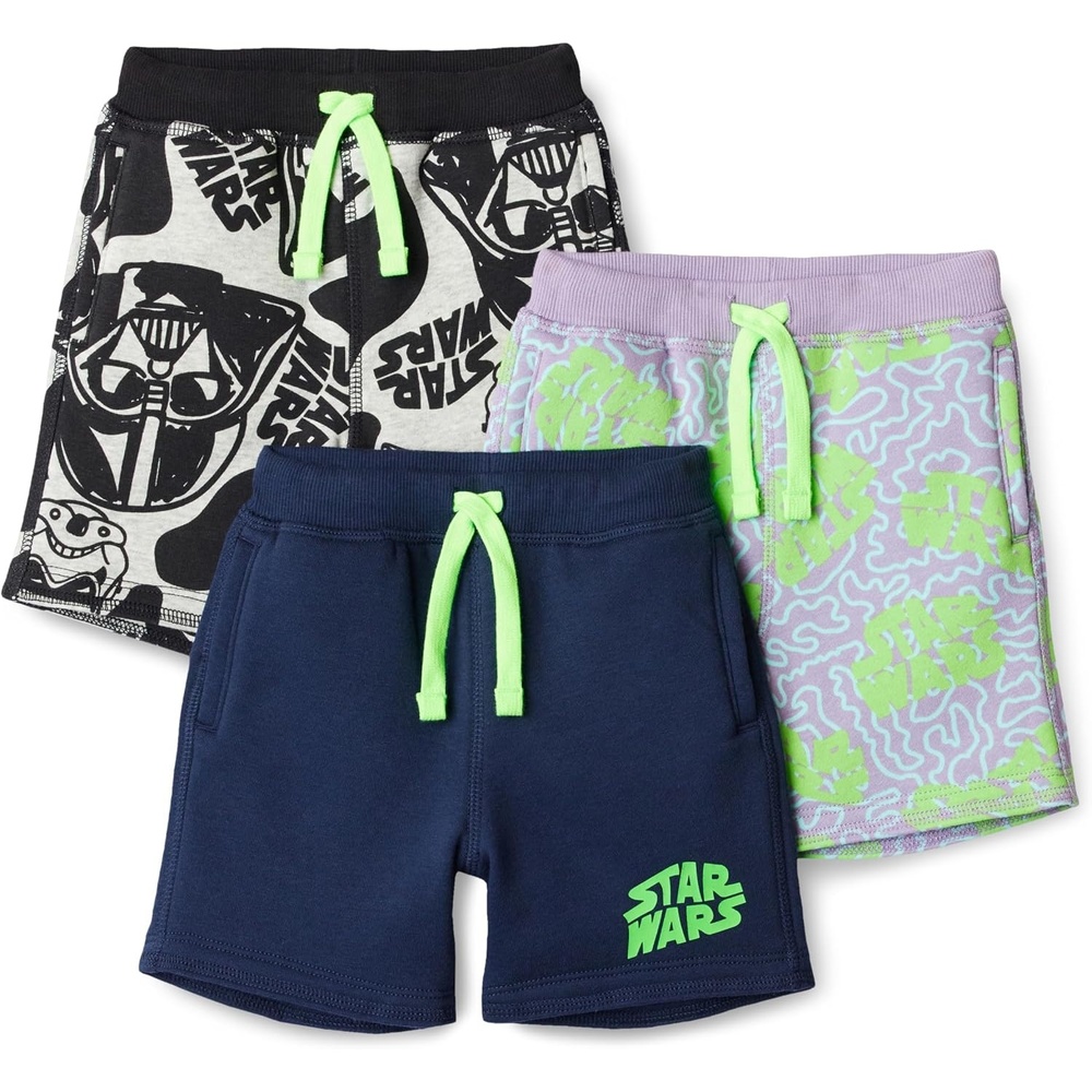 image:imageAmazon Essentials Boys and Toddlers French Terry Knit Shorts Pack of 3Star Wars