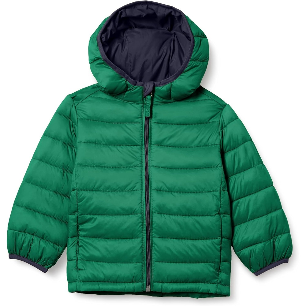 image:imageAmazon Essentials Boys and Toddlers Lightweight WaterResistant Packable Hooded Insulated Puffer JacketGreen