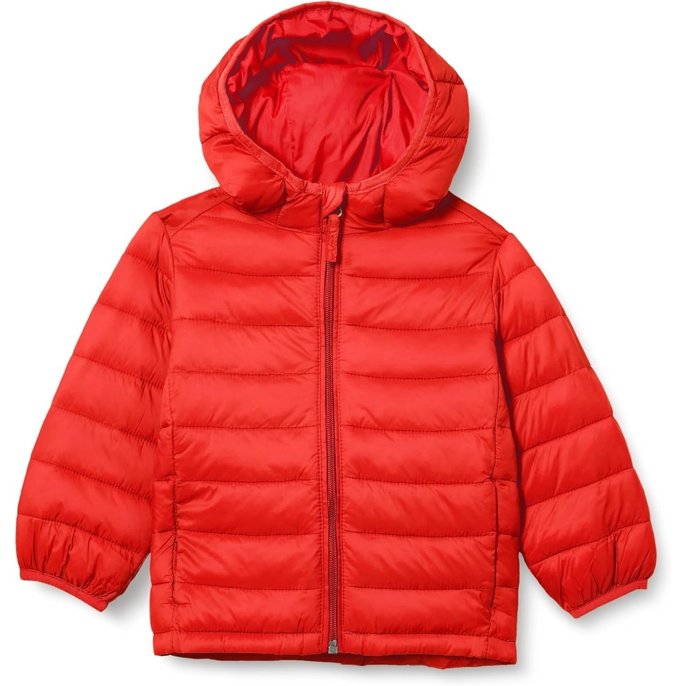 image:imageAmazon Essentials Boys and Toddlers Lightweight WaterResistant Packable Hooded Insulated Puffer JacketRed