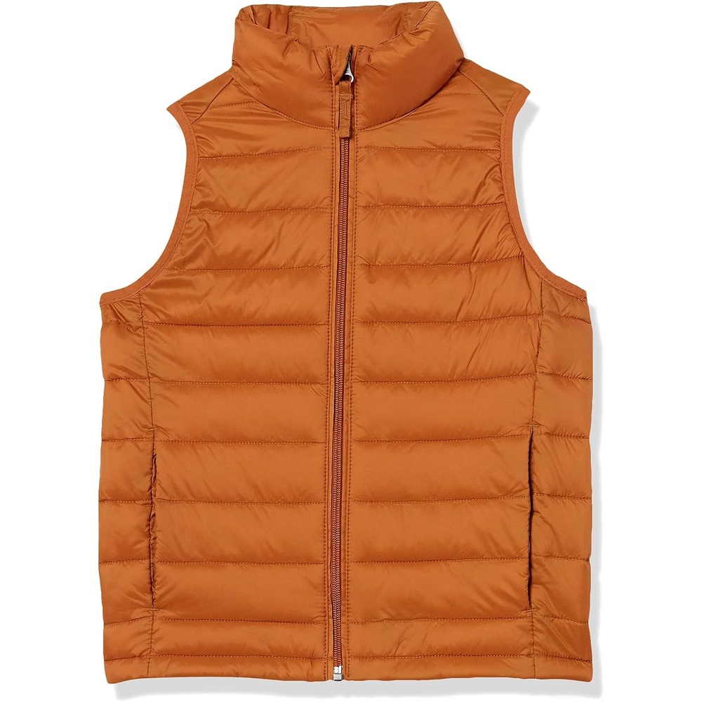 image:imageAmazon Essentials Boys and Toddlers Lightweight WaterResistant Packable Hooded Puffer VestLight Brown