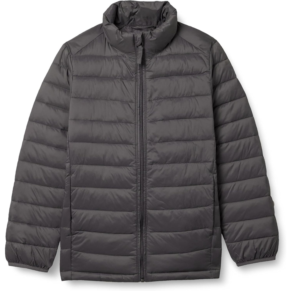 image:imageAmazon Essentials Boys and Toddlers Lightweight WaterResistant Packable Puffer JacketDark Grey