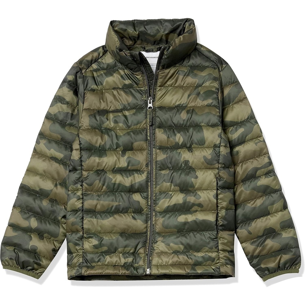 image:imageAmazon Essentials Boys and Toddlers Lightweight WaterResistant Packable Puffer JacketOlive Camo