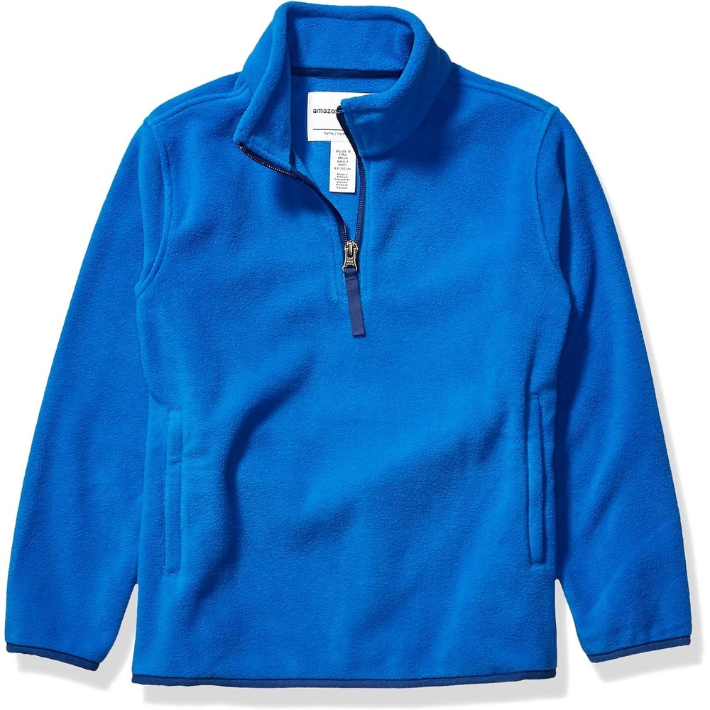 image:imageAmazon Essentials Boys and Toddlers Long Sleeve Midweight Polar Fleece QuarterZip Pullover JacketBlue