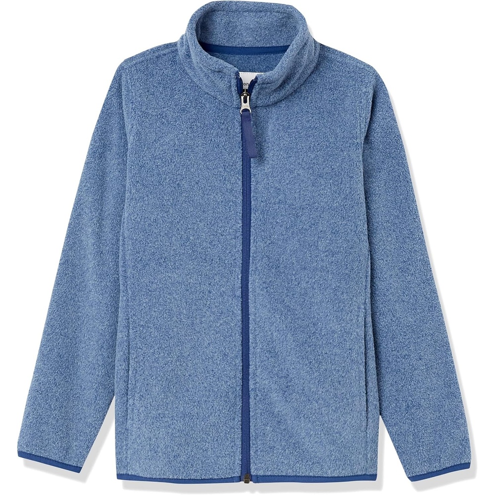image:imageAmazon Essentials Boys and Toddlers Long Sleeve Polar Fleece FullZip Mock Jacket InsulatedBlue Heather