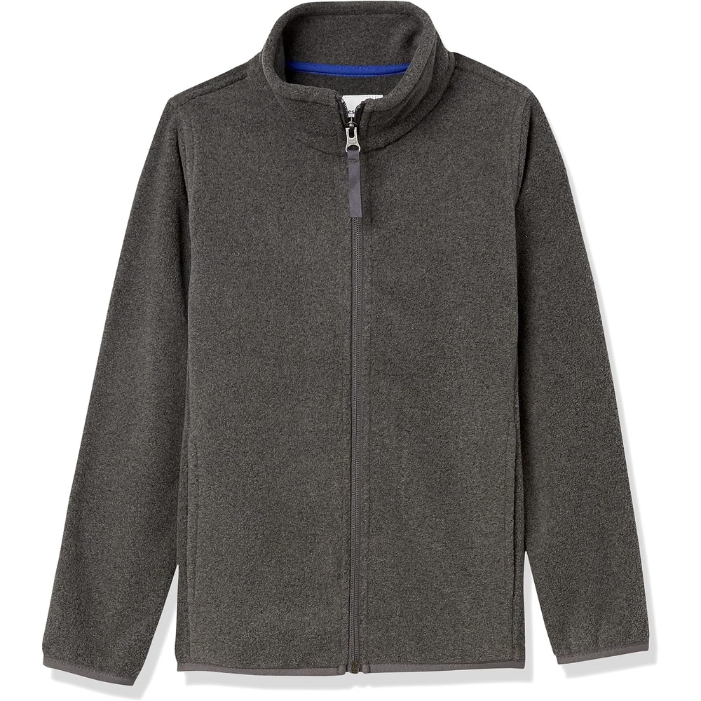 image:imageAmazon Essentials Boys and Toddlers Long Sleeve Polar Fleece FullZip Mock Jacket InsulatedCharcoal Heather