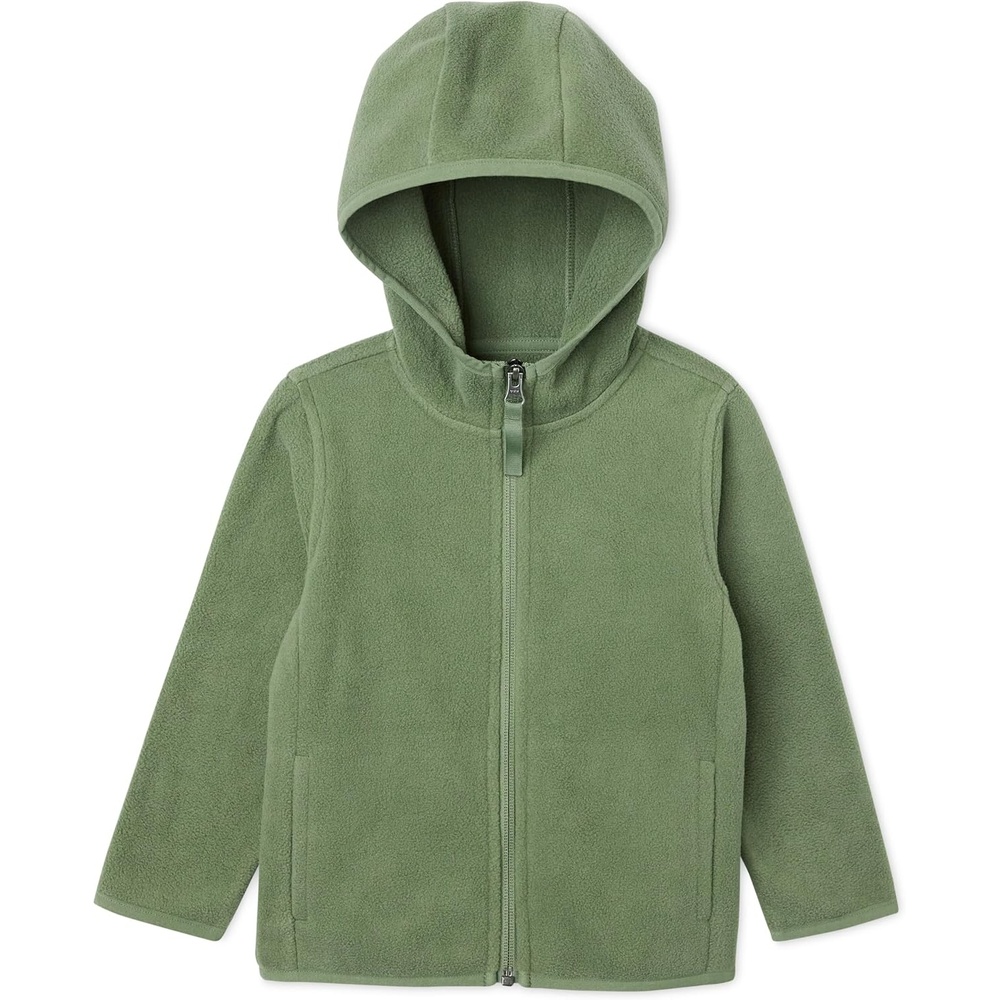 image:imageAmazon Essentials Boys and Toddlers Polar Fleece FullZip Hooded Long Sleeve Insulated Coat JacketDark Olive