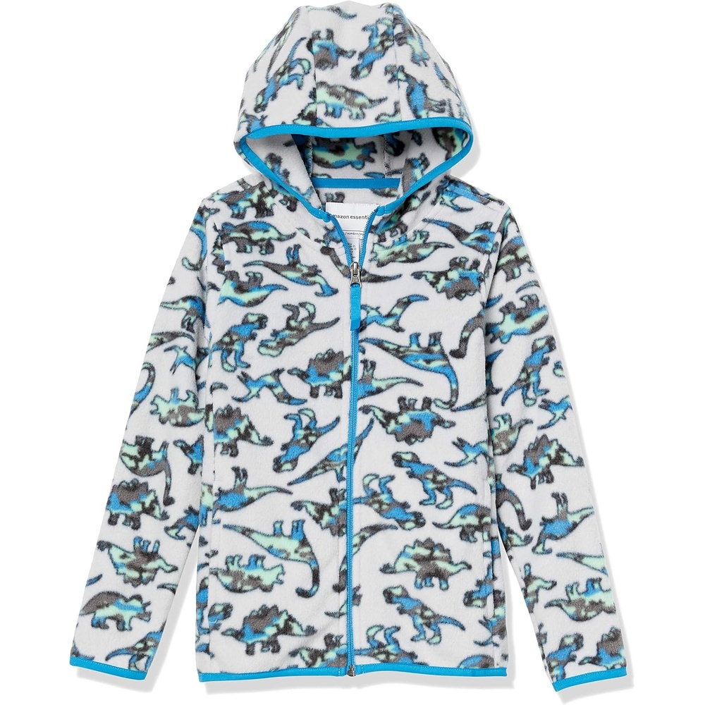 image:imageAmazon Essentials Boys and Toddlers Polar Fleece FullZip Hooded Long Sleeve Insulated Coat JacketDinosaur