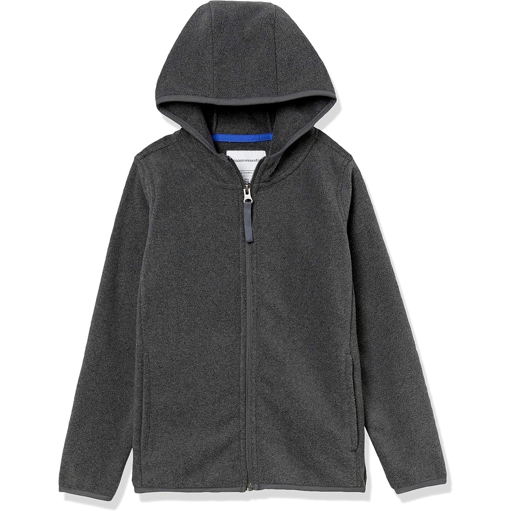 image:imageAmazon Essentials Boys and Toddlers Polar Fleece FullZip Hooded Long Sleeve Insulated Coat JacketGrey Charcoal