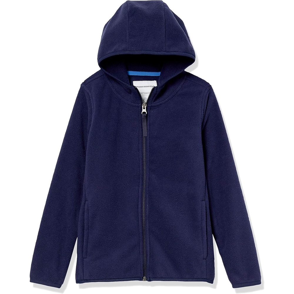 image:imageAmazon Essentials Boys and Toddlers Polar Fleece FullZip Hooded Long Sleeve Insulated Coat JacketNight Navy