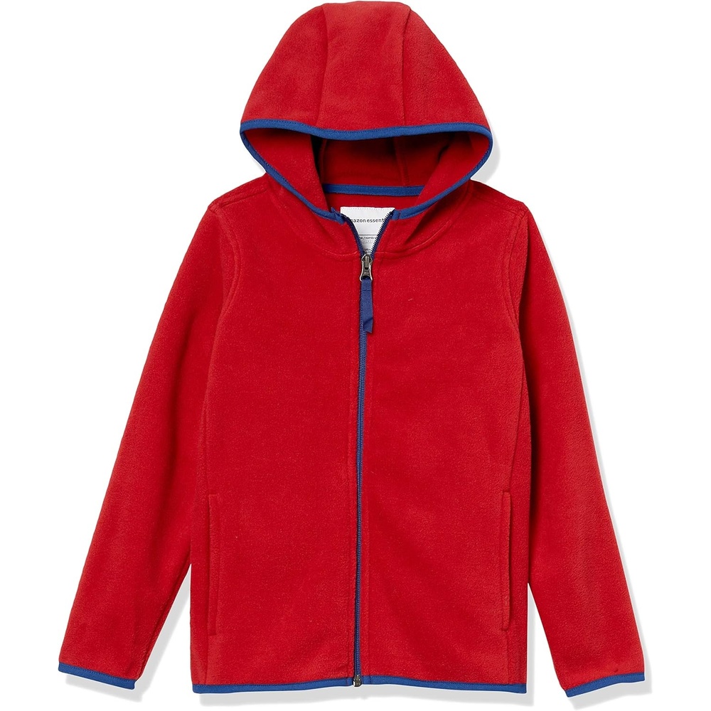 image:imageAmazon Essentials Boys and Toddlers Polar Fleece FullZip Hooded Long Sleeve Insulated Coat JacketStrong Red