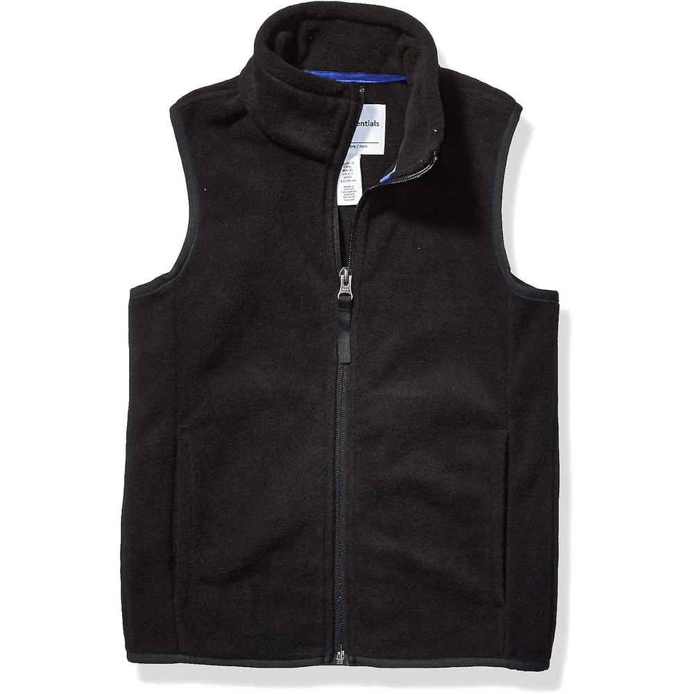 image:imageAmazon Essentials Boys and Toddlers Polar Fleece FullZip MockNeck VestBlack