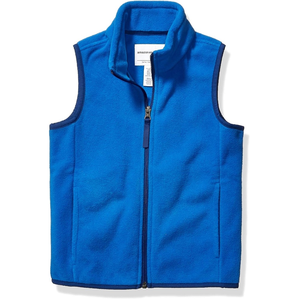 image:imageAmazon Essentials Boys and Toddlers Polar Fleece FullZip MockNeck VestBlue