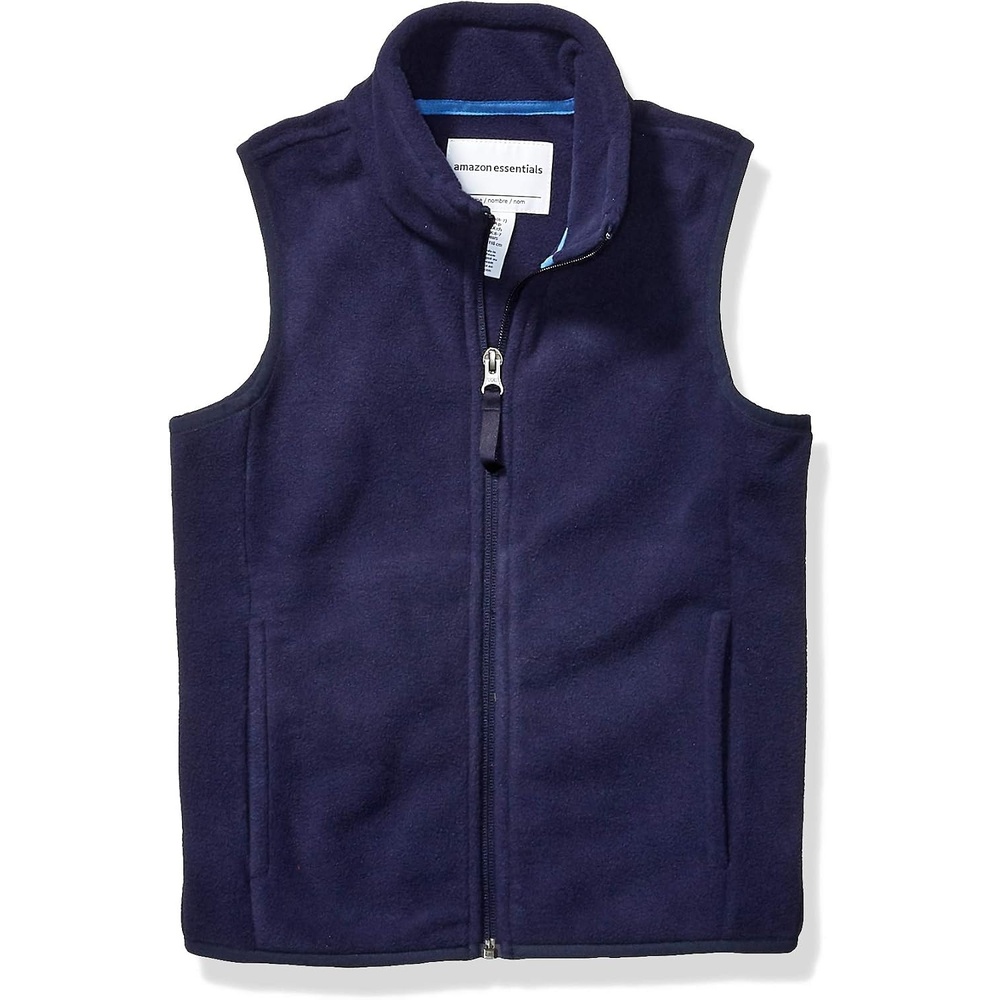 image:imageAmazon Essentials Boys and Toddlers Polar Fleece FullZip MockNeck VestNavy