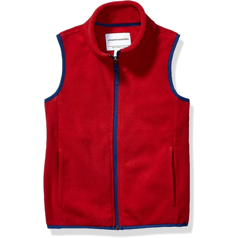 image:imageAmazon Essentials Boys and Toddlers Polar Fleece FullZip MockNeck VestRed