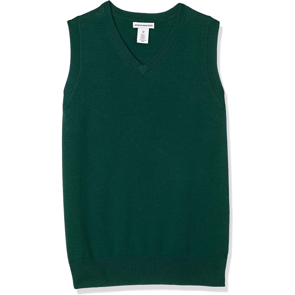 image:imageAmazon Essentials Boys and Toddlers School Uniform Cotton VNeck Sweater VestGreen