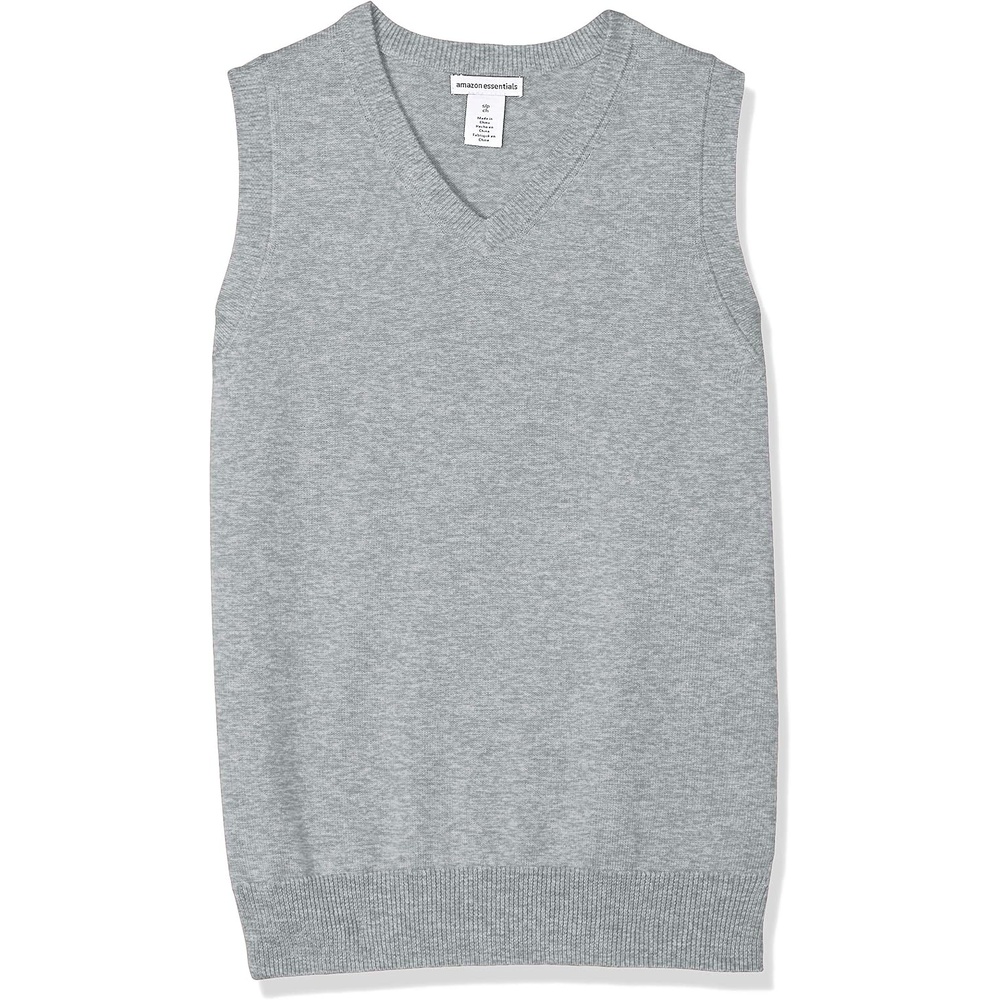 image:imageAmazon Essentials Boys and Toddlers School Uniform Cotton VNeck Sweater VestLight Grey Heather