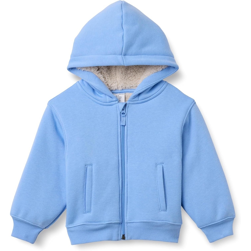 image:imageAmazon Essentials Boys and Toddlers SherpaLined ZipUp Hoodie SweatshirtCornflower Blue